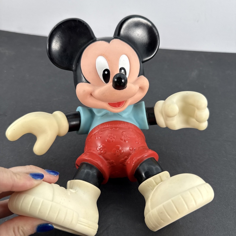 Disney Mickey Mouse With Blue Shirt and Red Shorts Vinyl Figure Doll PVC HTF